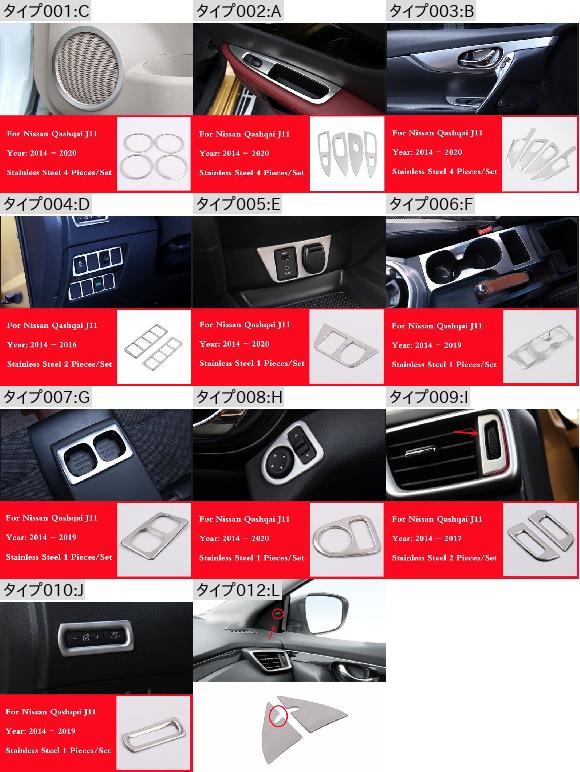適用: 日産 キャシュカイ J11 2014-2020 スピーカー カバー インテリア トリム サイド ドア ステレオ ベゼル カラー リング ガーニッシュ モールディング ステンレス スチール E AL-OO-7400 AL_1