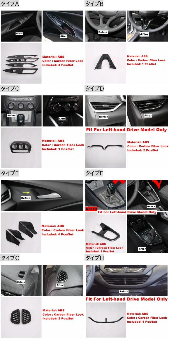カーボン調 インテリア キット エア AC/ステアリング ホイール/ギア パネル カバー トリム 適用: シボレー/CHEVROLET キャバリエ タイプC AL-OO-9091 AL_1