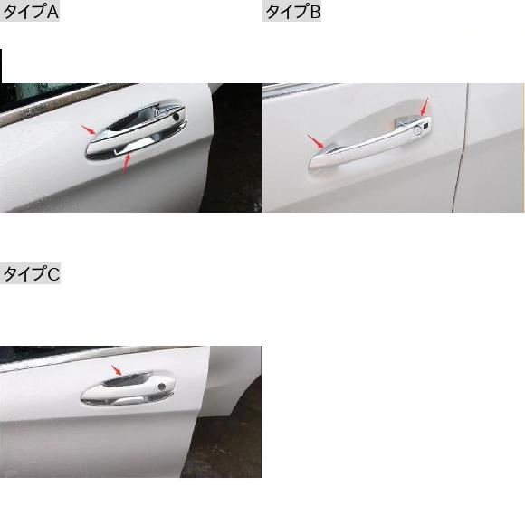 ドア プル ハンドル/ボウル インテリア カバー トリム 適用: メルセデス ベンツ GLA X156 200 220 2014-2019 ABS クローム エクステリア タイプB AL-OO-9275 AL_1