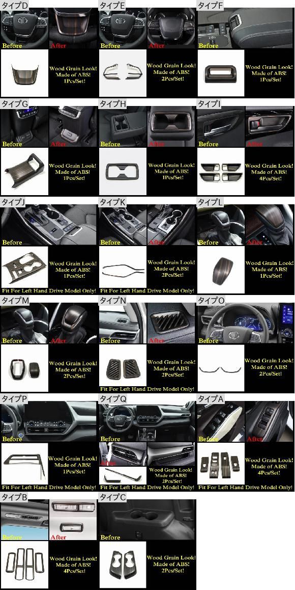 ドリンクホルダー ウインドウ リフト ダッシュボード AC エア ギア パネル ハンドル ボウル カバー トリム 適用: トヨタ ハイランダー/クルーガー 2020-2022 アクセサリー モデル M AL-OO-9711 ALの通販は