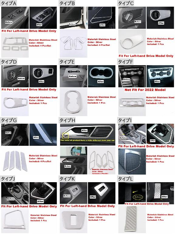 ドア スピーカー ハンドル ボウル リフト ボタン エア AC パネル カバー トリム 適用: フォルクスワーゲン/VOLKSWAGEN VW ティグアン 2016-2022 シルバー インテリア キット タイプE AL-PP-0058 AL_1