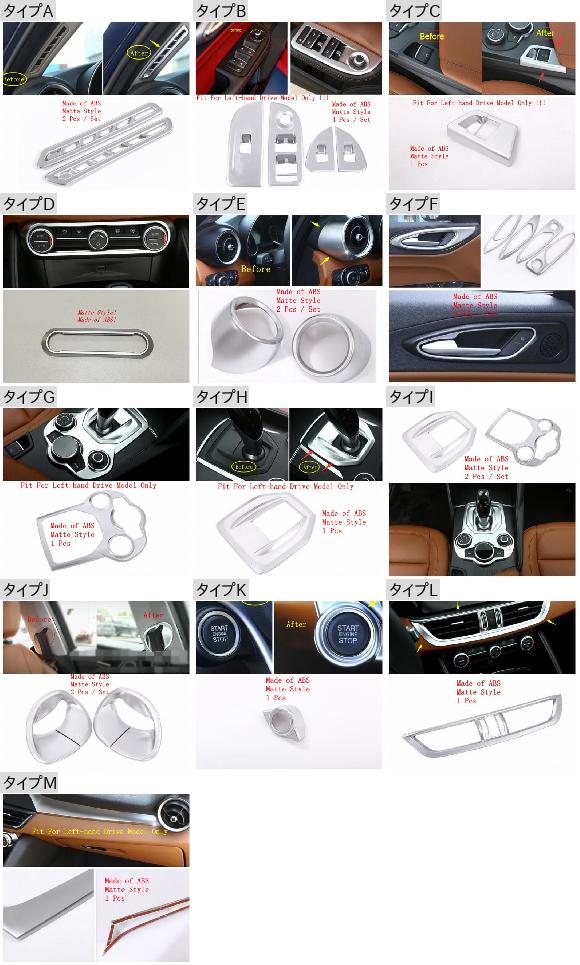 センター コントロール エア AC リフト ボタン ギア ボックス パネル カバー トリム 適用: アルファ ロメオ ジュリア 2016-2020 マット インテリア キット タイプL AL-PP-0088 AL_1
