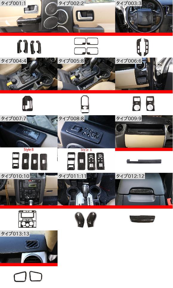 適用: ランド ローバー/ROVER ディスカバリー 3 2004-2009 ブラック 木目調 セントラル コントロール ダッシュボード ギア パネル インテリア フレーム 装飾 ステッカー 4 AL-PP-2852 AL_1