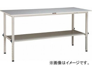 トラスコ中山/TRUSCO RAEM型高さ調整作業台 1800X750 下棚2枚付 W色 RAEM1800LT2W(4545869)の通販は