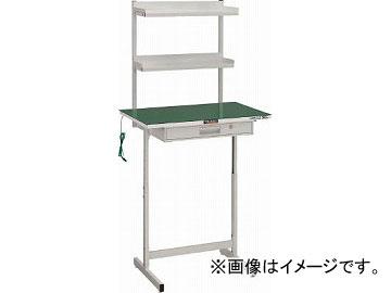トラスコ中山/TRUSCO 導電マット張小型作業デスク 上棚付 700X450 W色 VUD701DW(4673808)