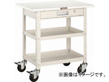 トラスコ中山/TRUSCO バーディワゴン 750X500 引出 天板付 W色 BDW972TVW(4501667)