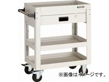 ■TRUSCO ツールワゴン ドルフィン 600X400 4輪自在 ヤンググリーン[直送DS][店頭受取不可] トラスコ中山 ツールワゴンドルフィン 高さ調節式 600X400 W DLWS-A963