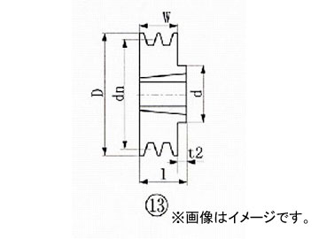 EVN ブッシングプーリー SPB 200mm 溝数2 SPB200-2(4554973) JAN：4571314379565