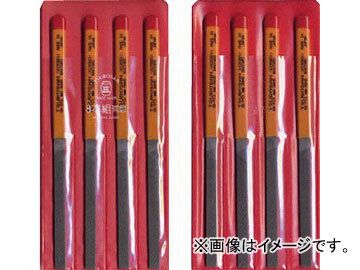 ツボサン 組ヤスリ 8本組 平 荒目 HI008-01(4930461) JAN：4518007390056