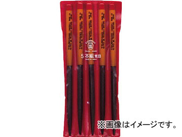 ツボサン 組ヤスリ 5本組 三角 荒目 SA005-01(4931246) JAN：4518007350210