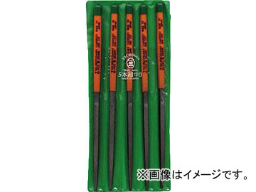 ツボサン 組ヤスリ 5本組 三角 中目 SA005-02(4931254) JAN：4518007351224