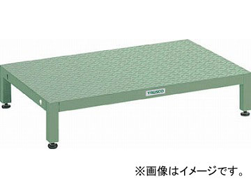 トラスコ中山 高床用縞鋼板ステップ 600X600XH190〜220 UFSH-0660S(4673662) JAN：4989999655124
