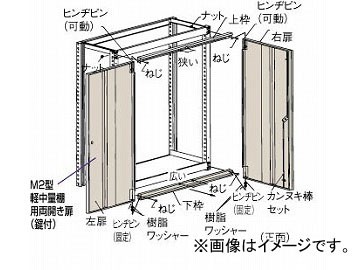 トラスコ中山 M2型棚用両開き扉 W1500XH1800 DM2-65DX_NG(4613694) JAN：4989999738421