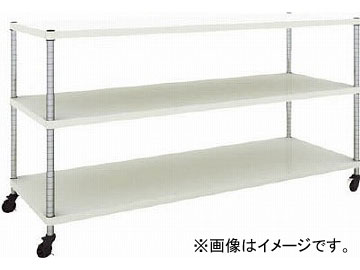トラスコ中山 フェニックスラック 1800X600 3段 U車輪付 W色 PER-3663-U125-W(4844785)