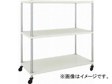トラスコ中山 フェニックスラック 1200X600 3段 U車輪付 W色 PER-4463-U125-W(4844840)