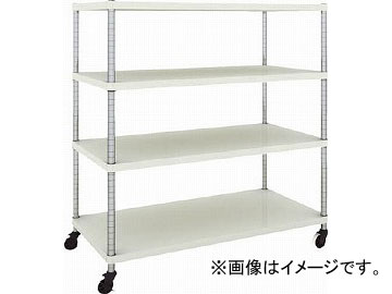 トラスコ中山 フェニックスラック 1200X600 4段 U車輪付 W色 PER-4464-U125-W(4844866)