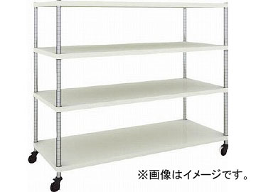 トラスコ中山 フェニックスラック 1500X600 4段 U車輪付 W色 PER-4564-U125-W(4844947)