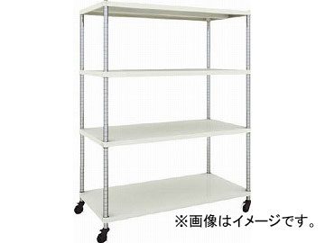 トラスコ中山 フェニックスラック 1200X600 4段 U車輪付 W色 PER-5464-U125-W(4845102)