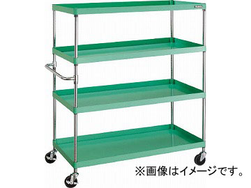 トラスコ中山 フェニックスワゴン 1200X600XH1500 4段 YG色 PEW-15124-YG(4882156)の通販は 39,020円