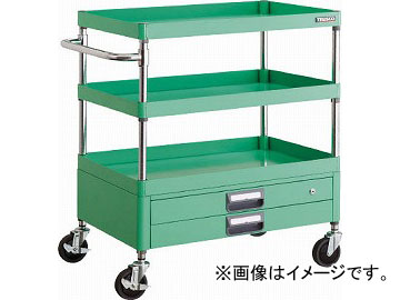 トラスコ中山 フェニックスワゴン 750X500XH880 2段引出付 YG色 PEW-973X-YG(4885007)