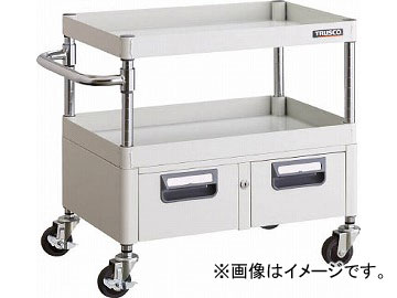 トラスコ中山 フェニックスワゴン 750X500XH740 2列引出付 W色 PEW-773W-W(4883730)