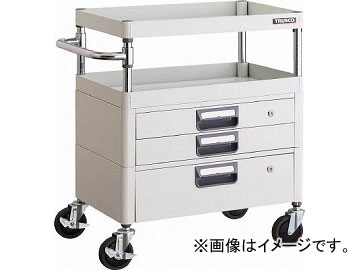 トラスコ中山 フェニックスワゴン 600X400XH740 引出付 W色 PEW-762VX-W(4883128)