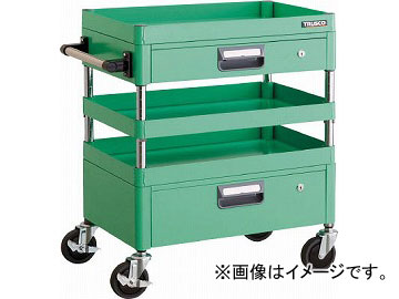 トラスコ中山 フェニックスワゴン 600X400XH740 引出付 YG色 PEW-763VZ-YG(4883331)