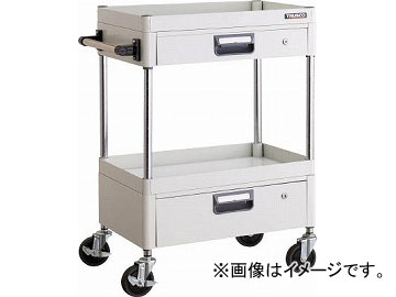 トラスコ中山 フェニックスワゴン 600X400XH880 引出付 YG色 PEW-963VZ-YG(4884353)