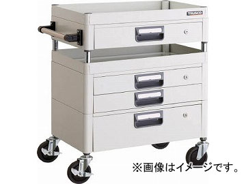 トラスコ中山 フェニックスワゴン 600X400XH740 引出付 W色 PEW-762VXZ-W(4883144)