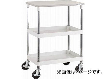 トラスコ中山 フェニックスワゴン 600X400XH880 2段 天板付 W色 PEW-962T-W(4883926)