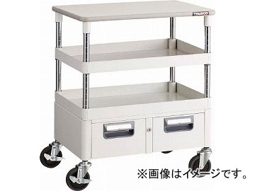 トラスコ中山 フェニックスワゴン 750X500XH740 3段 YG色 PEW-773C-YG