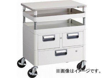 トラスコ中山 フェニックスワゴン 750X500XH740 引出 天板付 YG色 PEW-772VWT-YG(4883454)