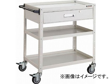 トラスコ中山 バーディワゴン 750X500 深型1段引出付 ウレタン YG色 BDW-973YU-YG(4878302)