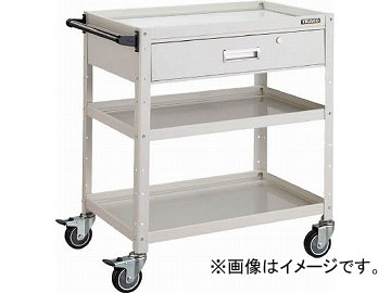 トラスコ中山 バーディワゴン 750X500 深型1段引出付 ウレタン W色 BDW-973YU-W(4878299)