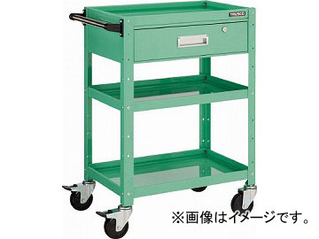 トラスコ中山 バーディワゴン 750X500XH880 深型1段引出付 YG色 BDW-973Y-YG(4878329)