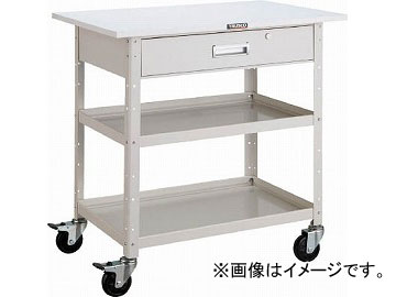 トラスコ中山 バーディワゴン 750X500 天板 深型1段引出付 W色 BDW-972TY-W(4878213)