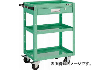 トラスコ中山 イーグルワゴン 750X500 引出付 4輪自在 YG色 EGW-973VJ-YG(4749022) JAN：4989999299946