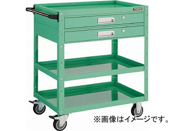 トラスコ中山 イーグルワゴン 600X400 引出付 ウレタン車輪 YG色 EGW-963V2U-YG(4749090) JAN：4989999310085