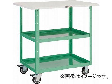 トラスコ中山 イーグルワゴン 750X500 天板付 ウレタン車輪 YG色 EGW-972TU-YG(4749529) JAN：4989999310511