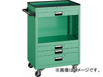 トラスコ中山 ツールワゴン 600X400 浅3深1引出 幕板付 YG NTS-631P-YG(4846656)