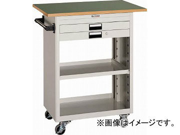 トラスコ中山 ツールワゴン 600X400 浅型2引出 天板付 YG NTS-620T-YG(4846613)