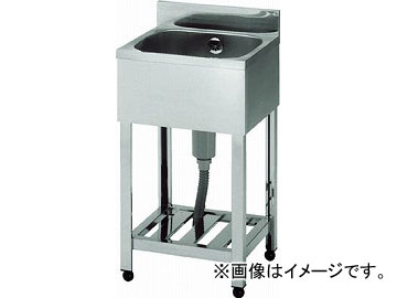 アズマ 一槽シンク(ホース付) 450×450×800 KP1-450(4552458) JAN：4560155870034