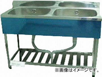 アズマ 二槽シンク(ホース付) 1200×450×800 KP2-1200(4552504) JAN：4560155870812