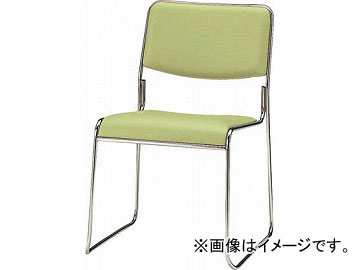 TOKIO スタッキングチェア ステンレス脚タイプ ビニールレザー リーフグリー FSC-15SL-LG(4932552)