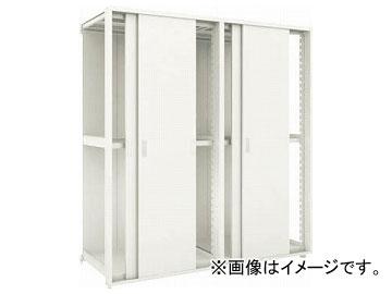 トラスコ中山 M2型棚 背板・引違扉付 W900×2連×D595 3段 連結 M2-6363-2RSK-B(7726716)