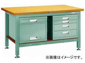 トラスコ中山 RTW型作業台 1800×750 4段引出・ロッカー付 RTW-1800D4K(7702949)の通販は