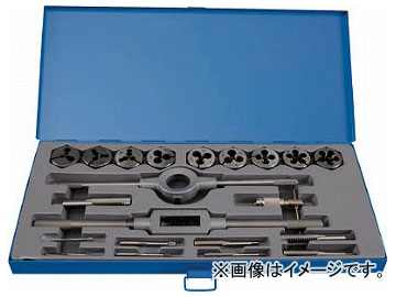 トラスコ中山 メートルネジ用ハンドタップ、ダイスセット（並目） M6-M16 THTD-CSET(7681925) 入数：1セット(21個)