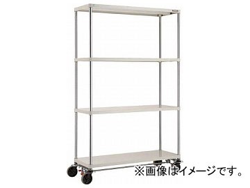 トラスコ中山 フェニックスラック 1200×450 U車輪4輪S付 W色 PER-6444-U125-B4-W(8195006)