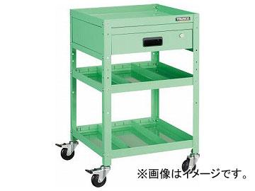 トラスコ中山 ラビットワゴン 600×400 引出1段付 ゴム車輪 YG色 RBW-762V YG(8183166)