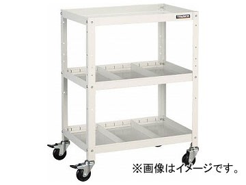 トラスコ中山 ラビットワゴン 600×400 仕切2段付 ゴム車輪 W色 RBW-763S2 W(8183173)の通販は